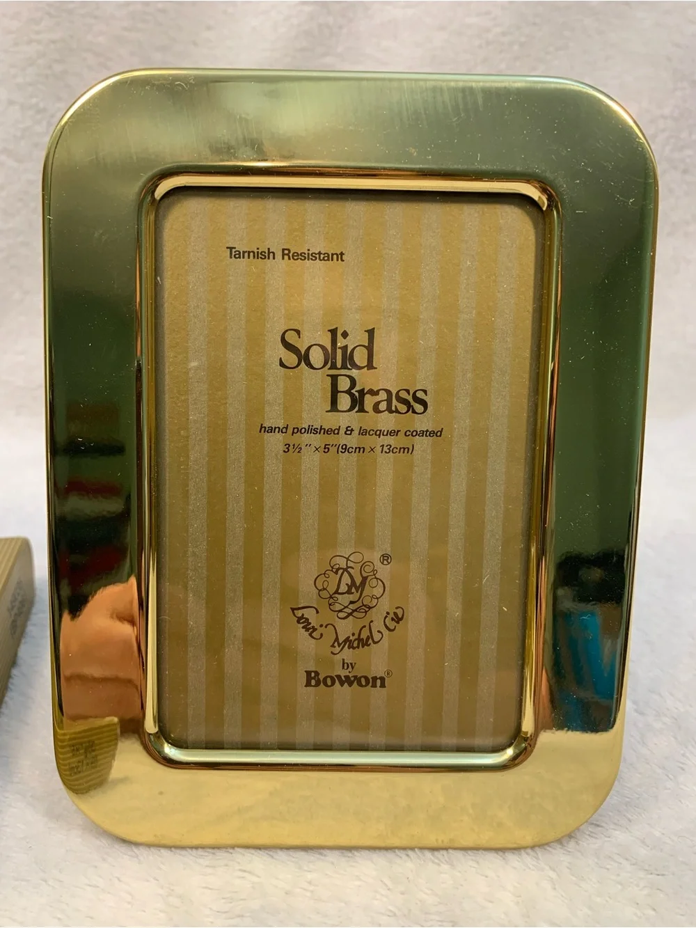Boson Solid Brass 3.5x5 Gold Polished Frame Tarnished Resistant Never Used w Box